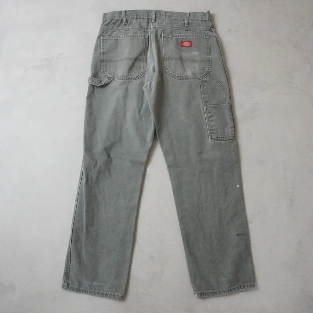 Vintage Dickies Carpenter Pants 32x32 Mens Grey Relaxed Fit Duck Canvas Workwear